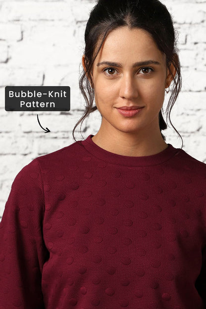 Bubble Knit Self Design Pullover