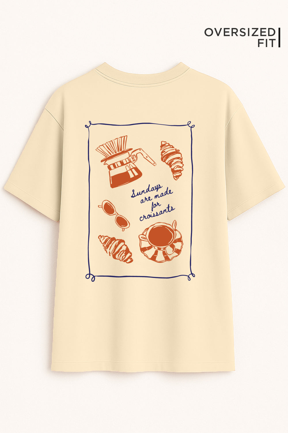 Croissants Oversized Fit Women Tee